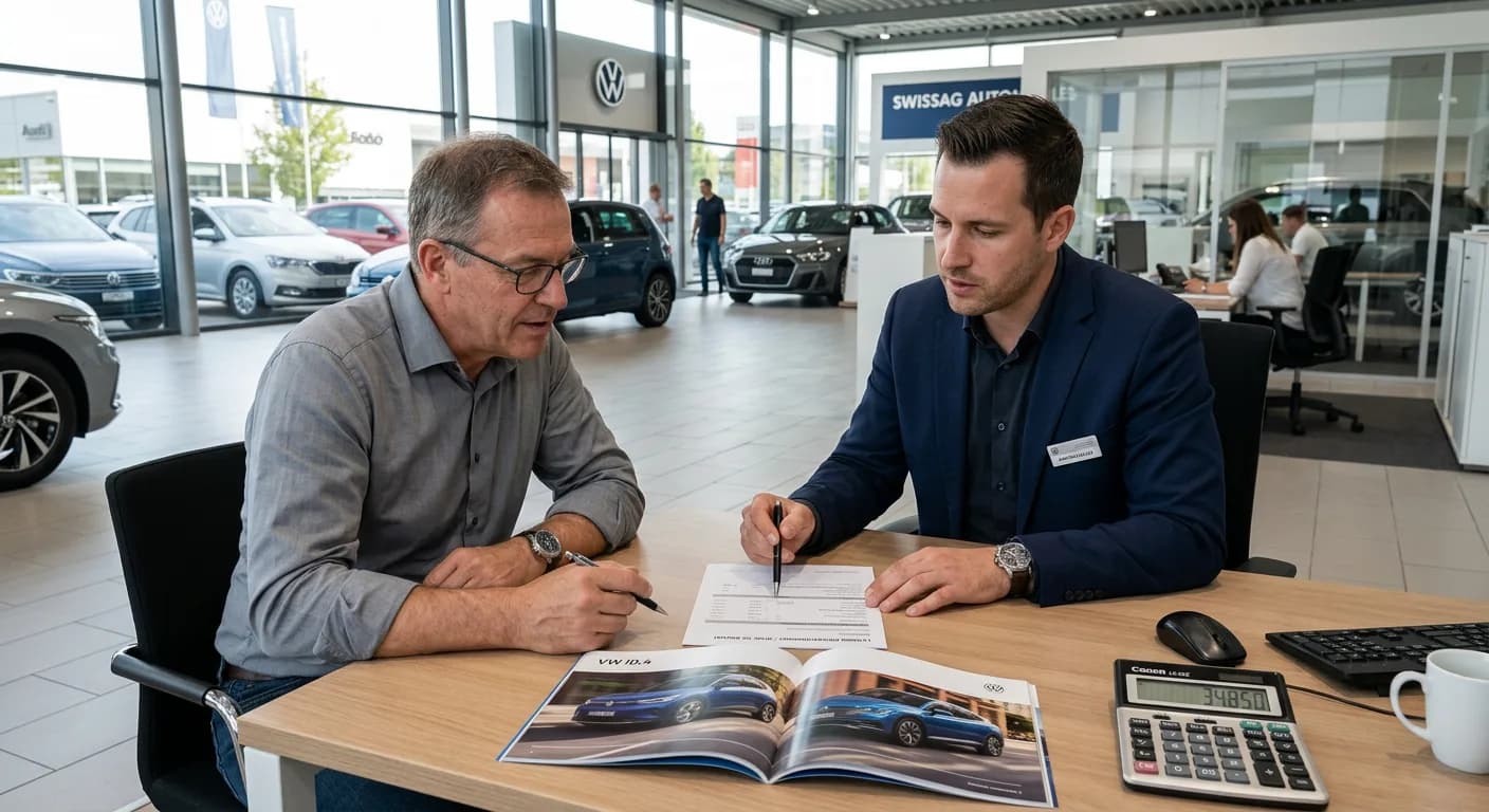 Verhandlung über den Leasing-Rückkauf beim Schweizer Autohändler